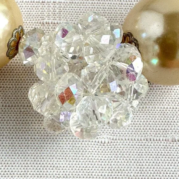 90s Statement Necklace, Chunky Pearls & Crystals - Picture 10 of 10